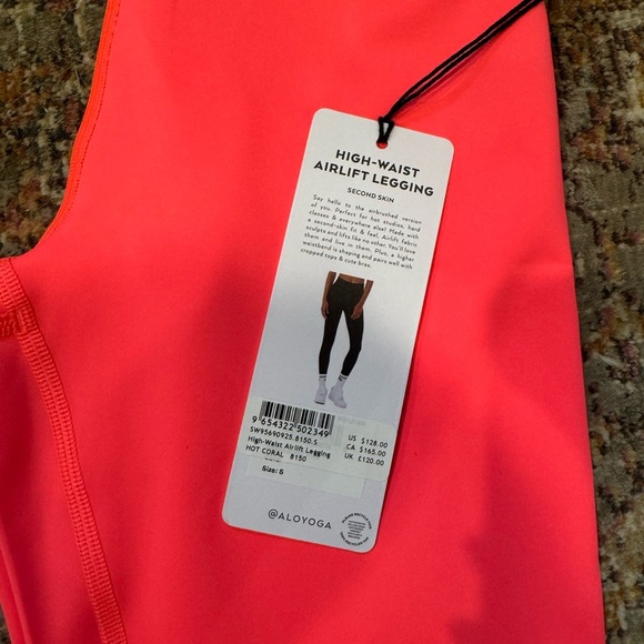 NWT Alo 7/8 High Waist Airlift Legging, Hot Coral, Size Small - Picture 7 of 7